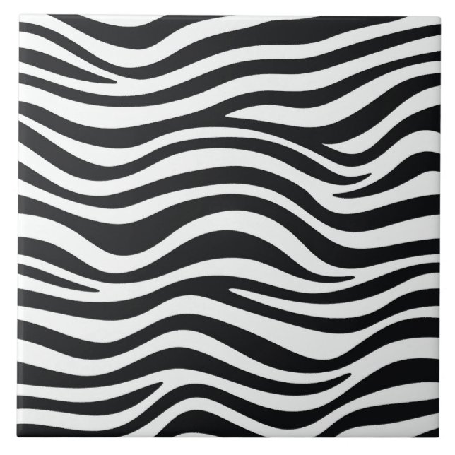 Zebra print ceramic tile (Front)