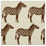 Zebra Print - Chocolate Brown and Beige Fabric