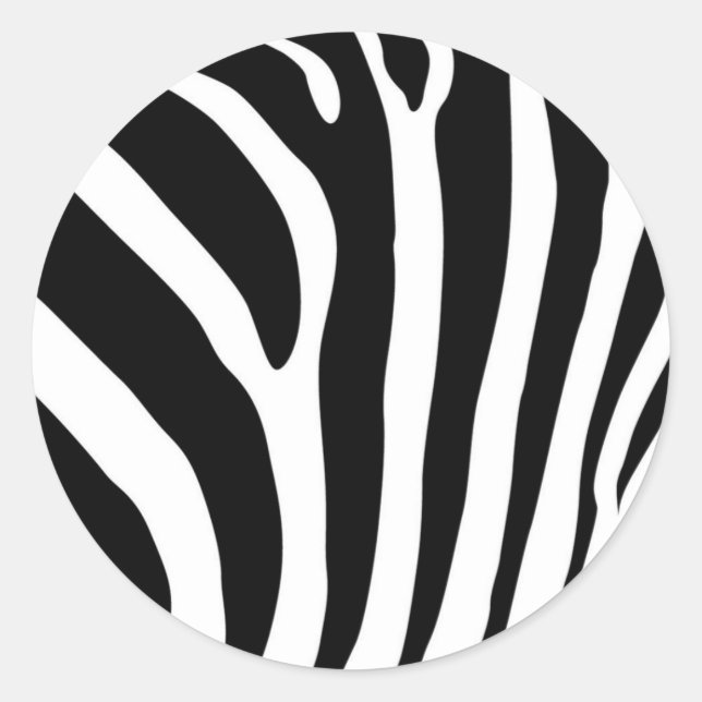 ZEBRA PRINT CLASSIC ROUND STICKER (Front)