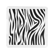 Zebra Print Classy Square Organizing Tray