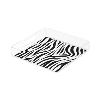 Zebra Print Classy Square Organizing Tray