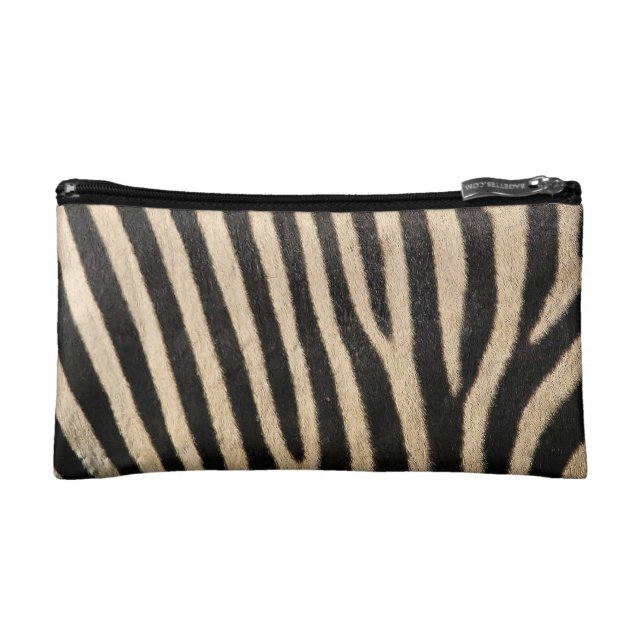 Zebra Print Cosmetic Bag (Front)