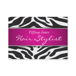 Zebra Print Cosmetology Appointment Card