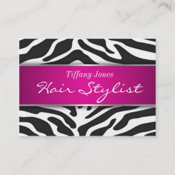 Zebra Print Cosmetology Appointment Card by geniusmomentbranding at Zazzle