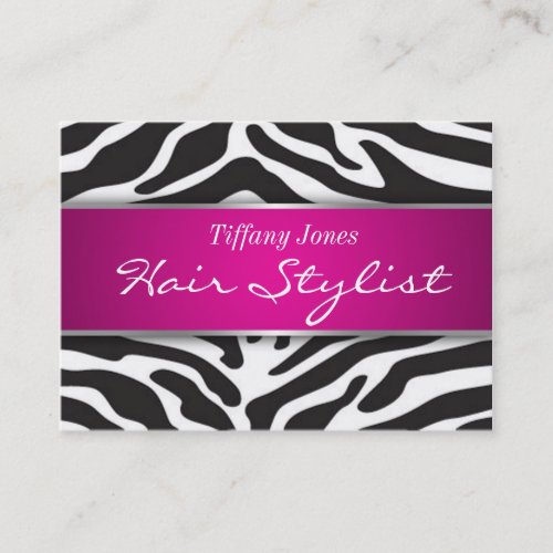 Zebra Print Cosmetology Appointment Card