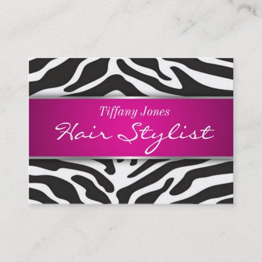 Customizable Zebra Print Cosmetology Appointment Card Business Card