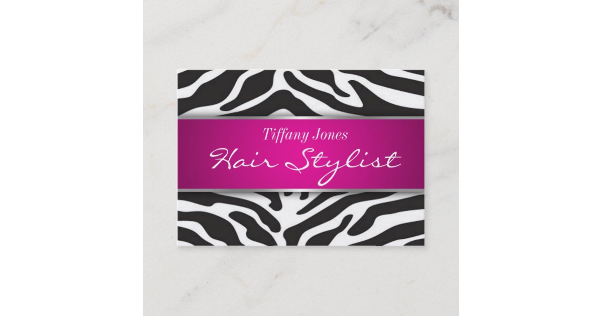 Zebra Print Cosmetology Appointment Card Zazzle