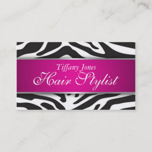 Zebra Print Cosmetology Business Card