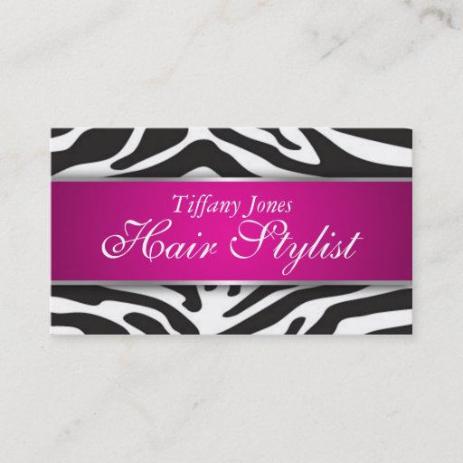 Customizable Zebra Print Cosmetology Business Card