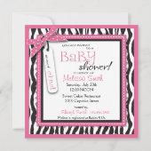 Zebra Print & Cupcake Baby Shower Invitation (Back)