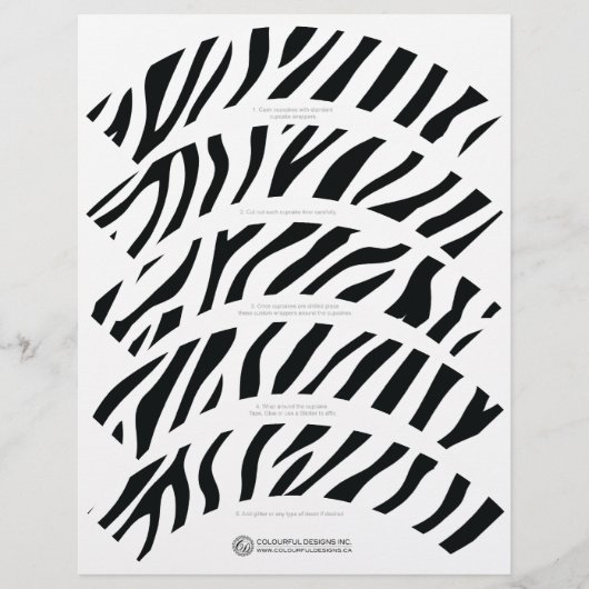 Zebra Print Cupcake Wrappers (Front)