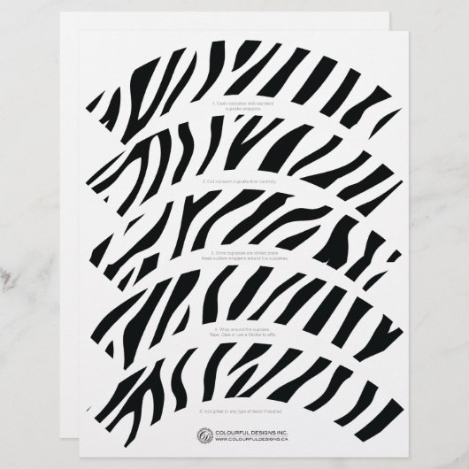Zebra Print Cupcake Wrappers (Front/Back)