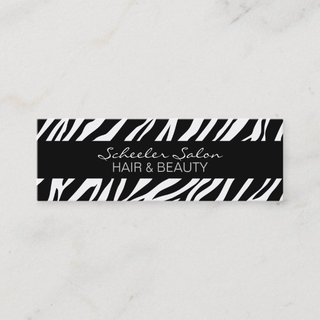 Zebra Print - Custom Skinny Business Card (Front)