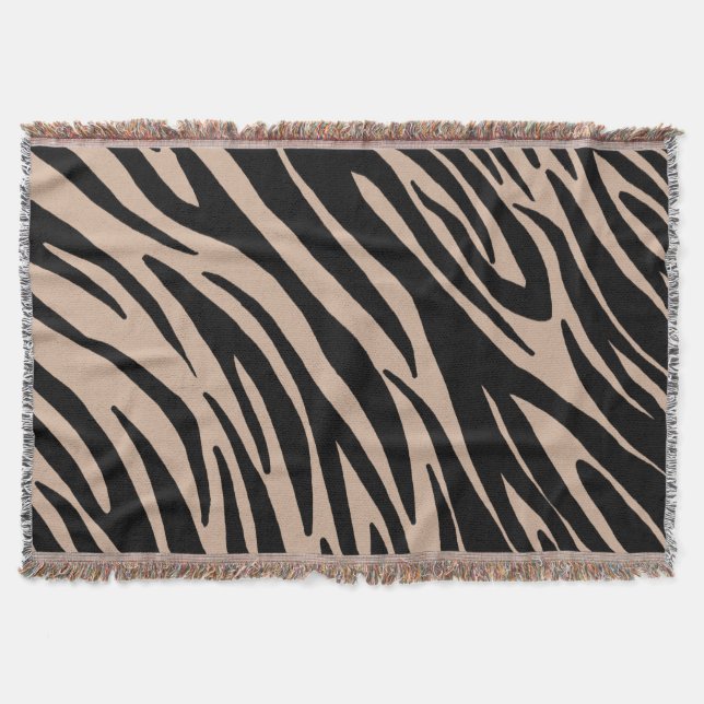 Zebra Print Custom Throw Blanket (Front)