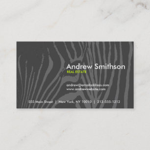 ZEBRA PRINT Dark Gray Business Card