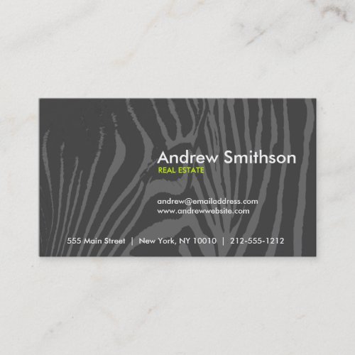 ZEBRA PRINT Dark Gray Business Card