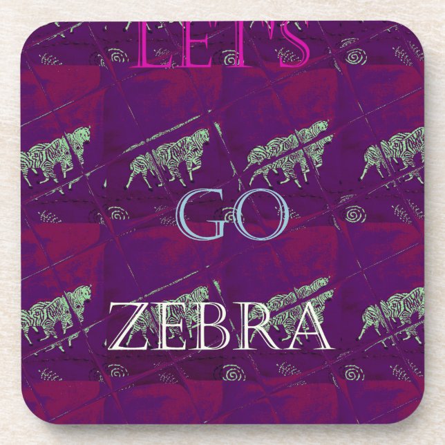 Zebra Print Décor: A Fun Design Beverage Coaster (Front)