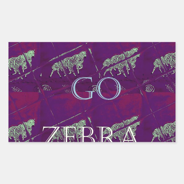 Zebra Print Décor: A Fun Design Rectangular Sticker (Front)