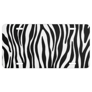 Zebra Print Design License Plate