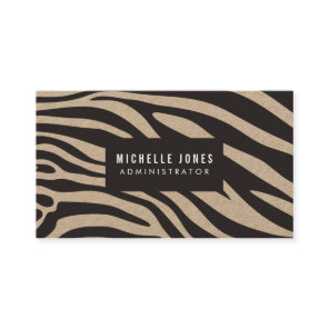 Zebra Print Designer Stylist KRAFT Business Cards