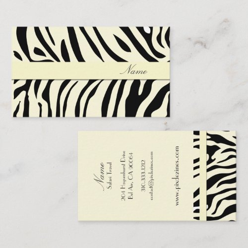 Zebra print business cards