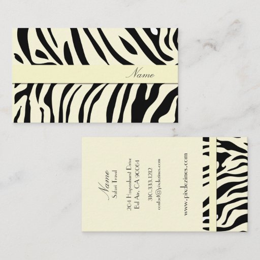 Customizable Zebra print business cards