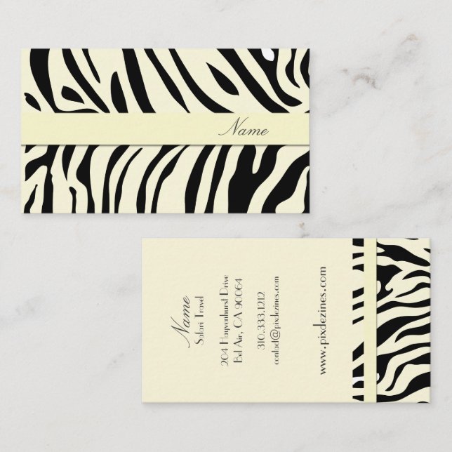 Zebra print /DIY background color Business Card (Front/Back)