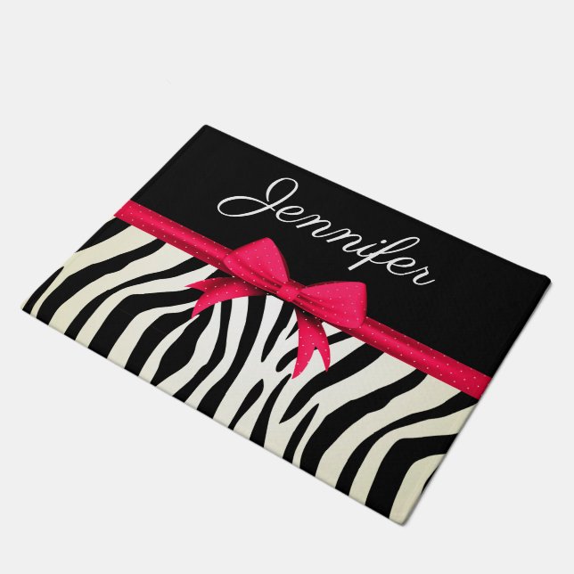 Zebra Print Doormat (Angled)
