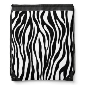 Zebra Print Drawstring Bag