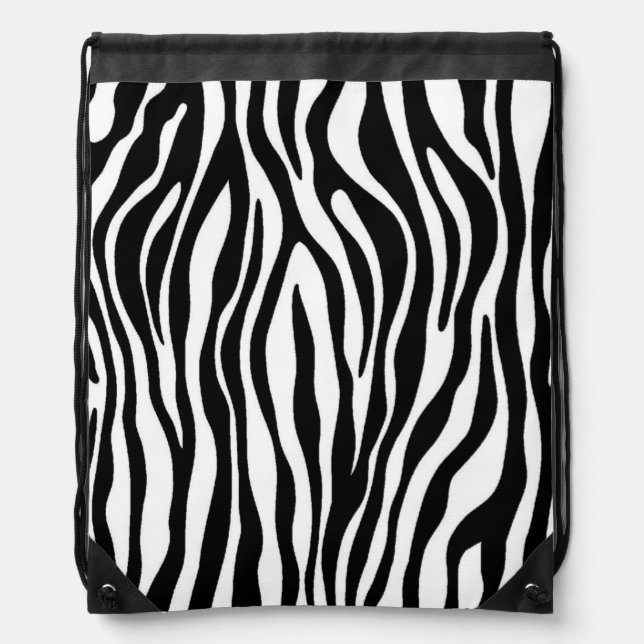 Zebra Print Drawstring Bag (Front)