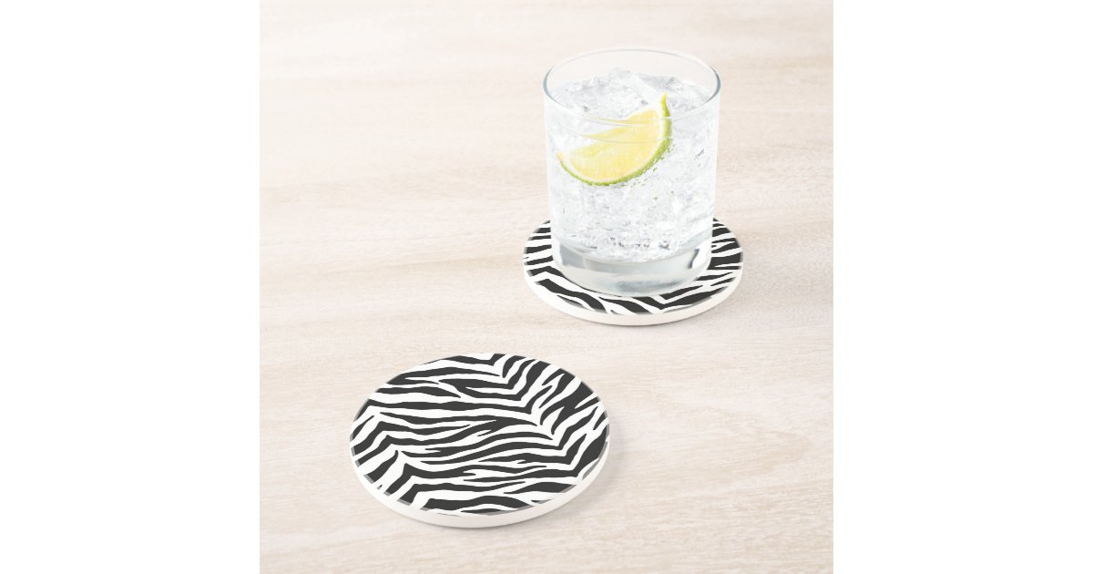 Zebra Print Drink Coaster Zazzle