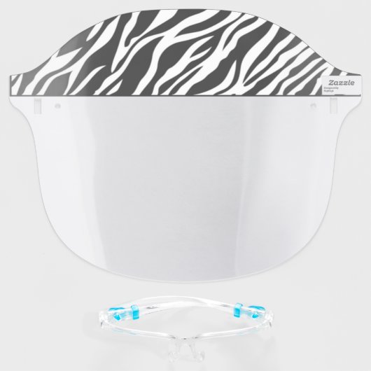 Zebra Print Face Shield (Front w/Glasses)