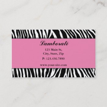 Zebra Print Fashion Designer Hair Stylist Salon Business Card by Lamborati at Zazzle