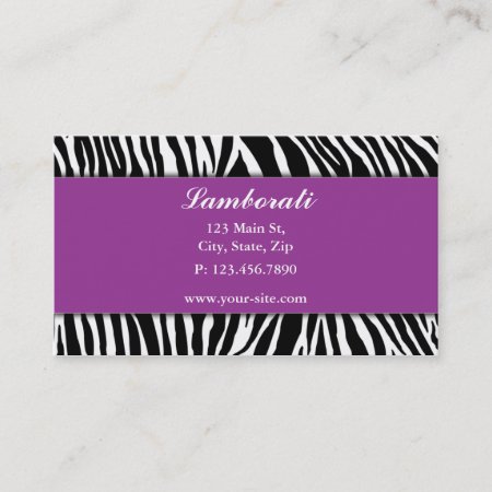 Zebra Print Fashion Designer Hair Stylist Salon Business Card