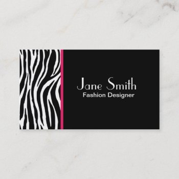 Zebra Print Fashion Designer Hair Stylist Salon Business Card by Lamborati at Zazzle