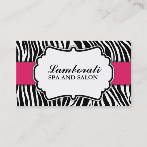 Zebra Print Fashion Hot Pink Elegant Modern Classy Business Card