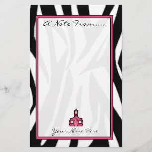 Zebra Print Fashion Teacher Stationery