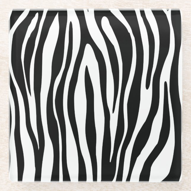 Zebra Print Glass Coaster (Front)