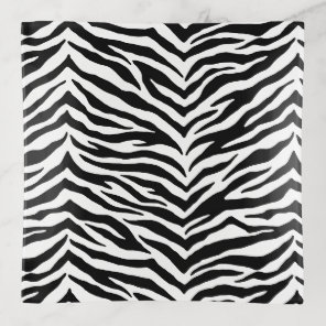 Zebra Print Glass Trinket Dish