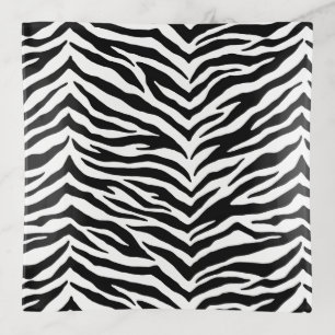 Zebra Print Glass Trinket Dish