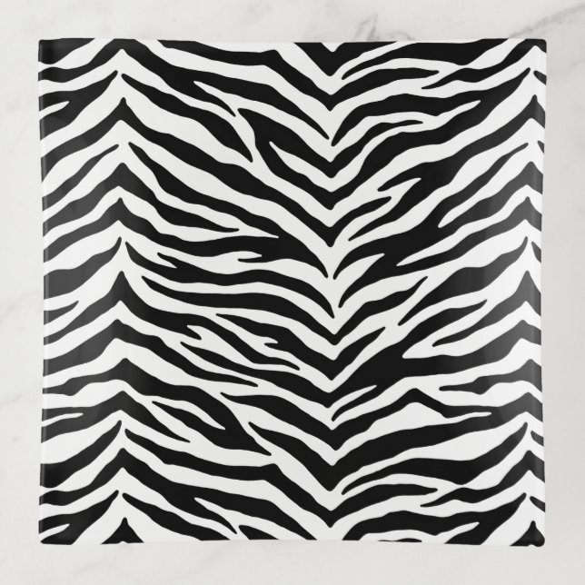 Zebra Print Glass Trinket Dish (Front)