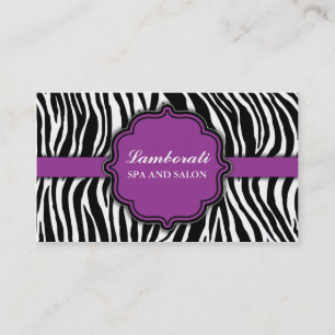 Zebra Print Hair Stylist Hairdresser Salon Purple Business Card