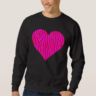 Zebra Print Heart Love Graphic Cute Valentines Day Sweatshirt