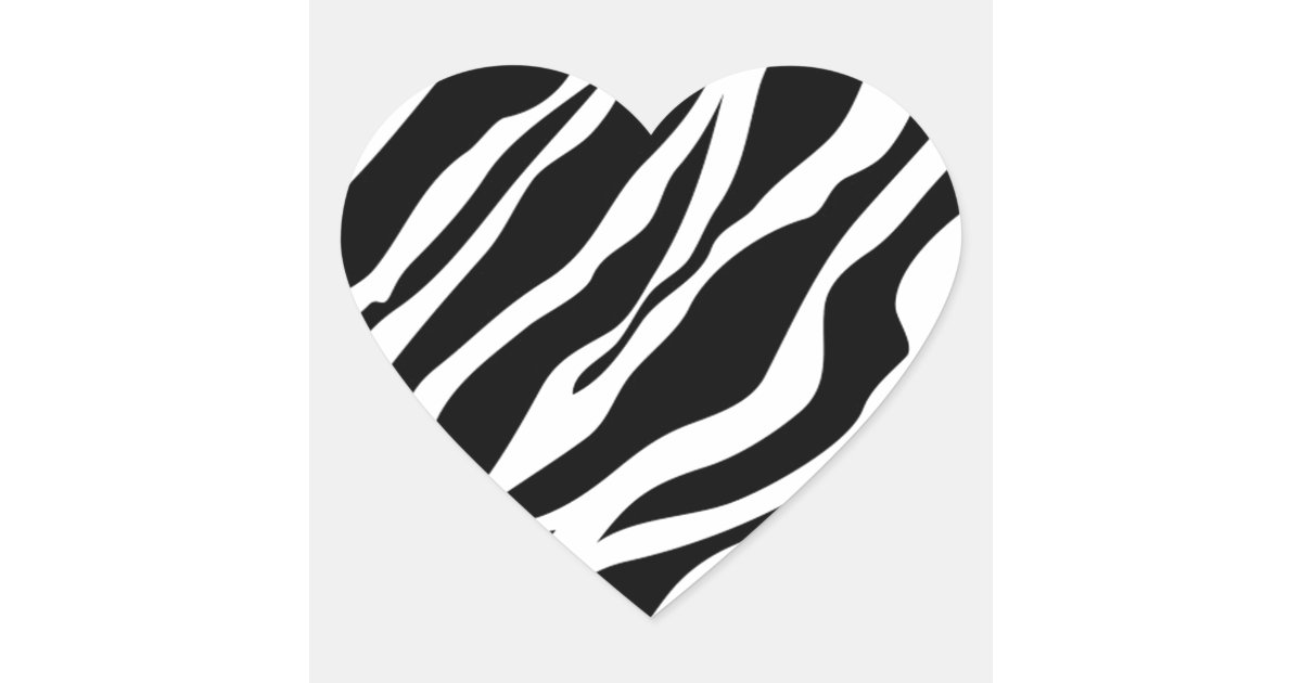 Zebra Print Heart Sticker | Zazzle