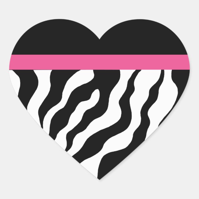 Zebra Print Heart Stickers (Front)