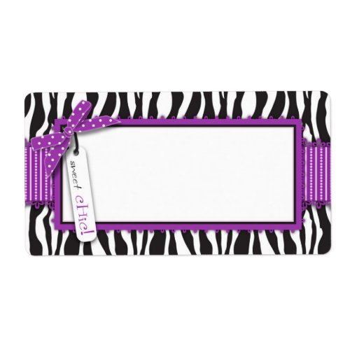 Zebra Print  Hot Pink Accent Name Tag