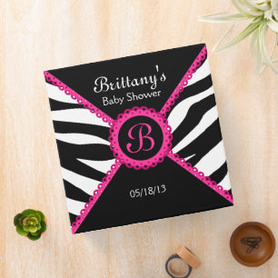 Zebra Print Hot Pink Lace Monogram 2 Inch 3 Ring Binder