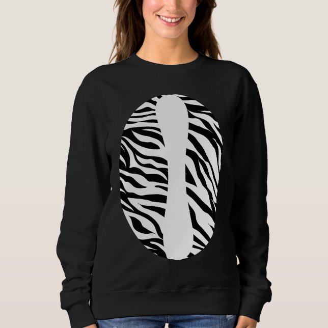 Zebra Print Jungle Theme Party Zoo Animal Hallowee Sweatshirt (Front)