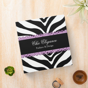 Zebra Print & Lace Elegant 1.5" Binder