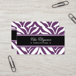 Zebra Print & Lace Elegant Business Card